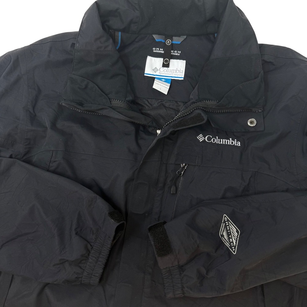 Columbia MensLarge Omni-Tech Waterproof Breathable Shell Jacket Black SM7826